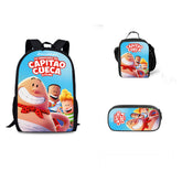 Captain Underpants Schoolbag Backpack Lunch Bag Pencil Case 3pcs Set Gift for Kids Students